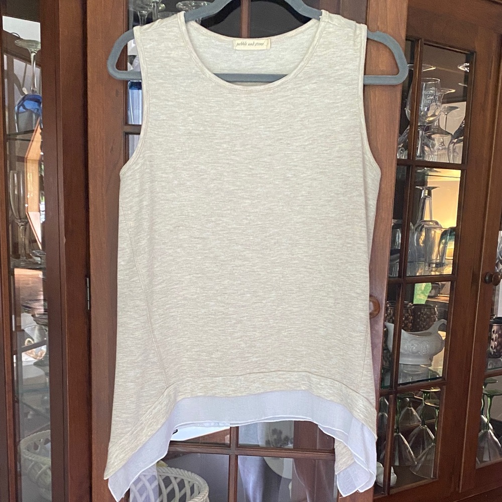 Pebble and Stone Light Cream Tank Top